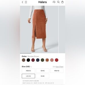 NWT Halara corduroy midi skirt